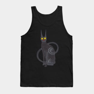 Black cat with yellow eyes Tank Top